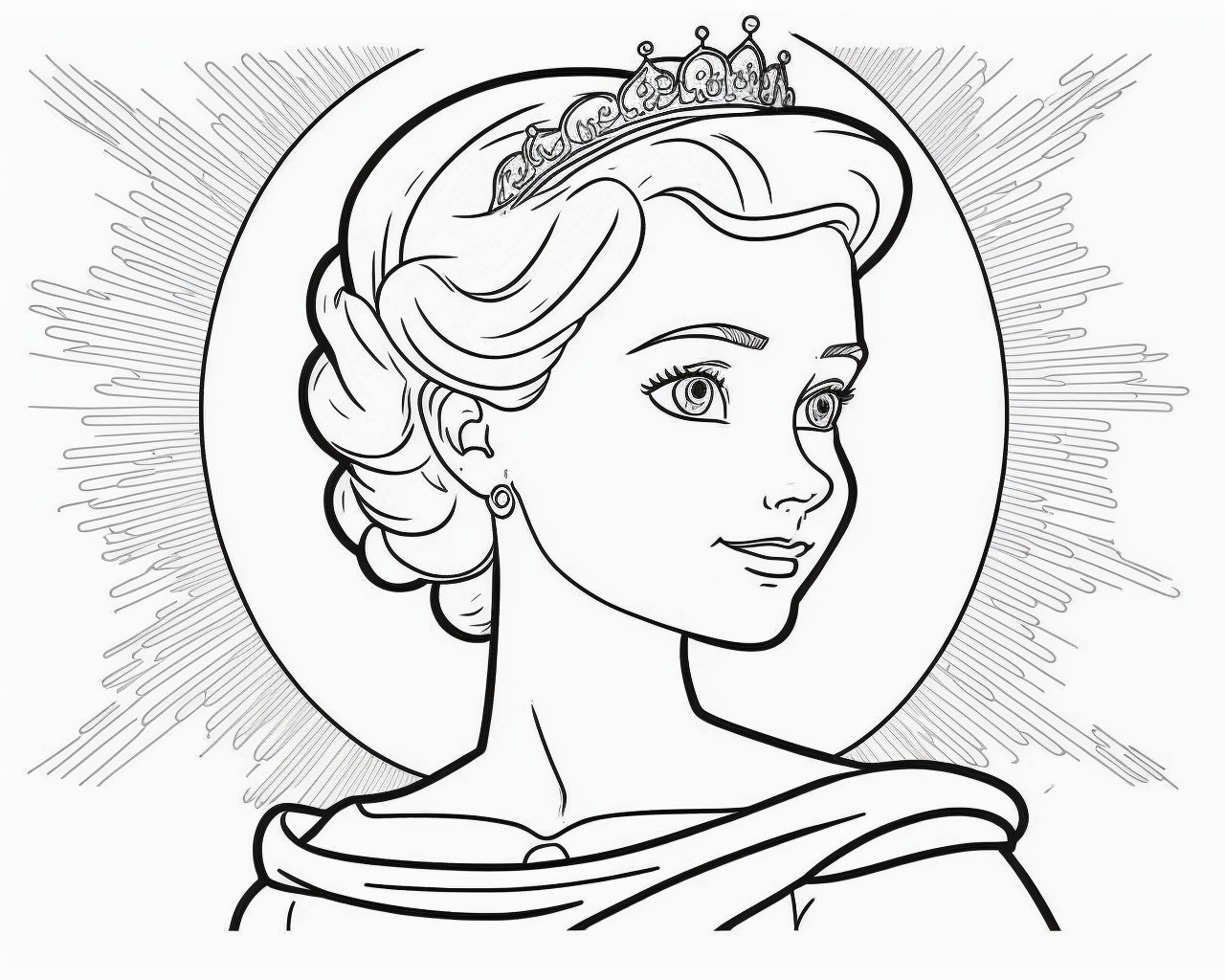 Princezná s diadémom v kruhu