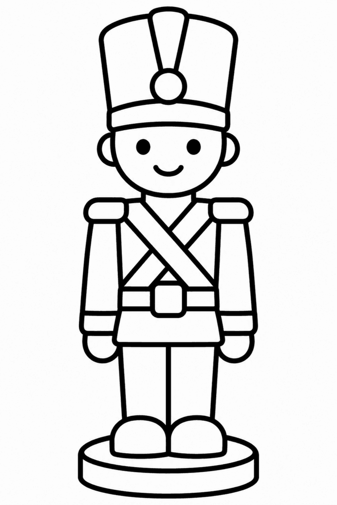 Omaľovánka hračkového vojačika v uniforme, ktorý stojí na podstavci