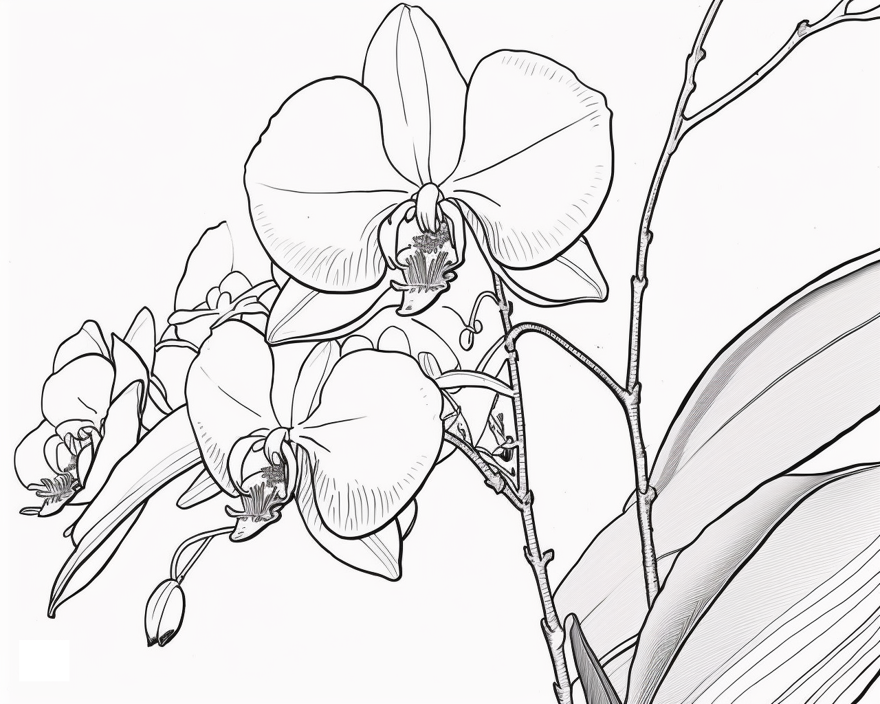 Vetvička orchidey s niekoľkými kvetmi